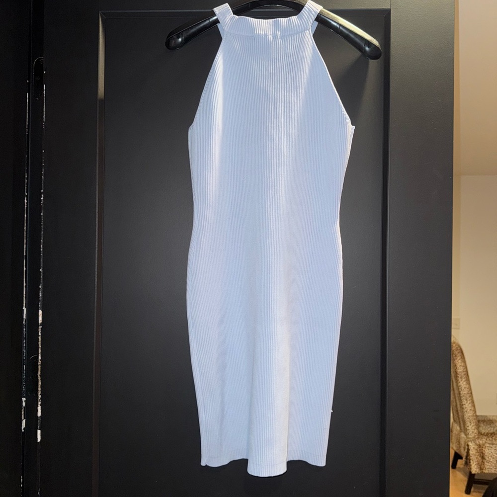 Sincerely Jules White Halter Sheath Dress